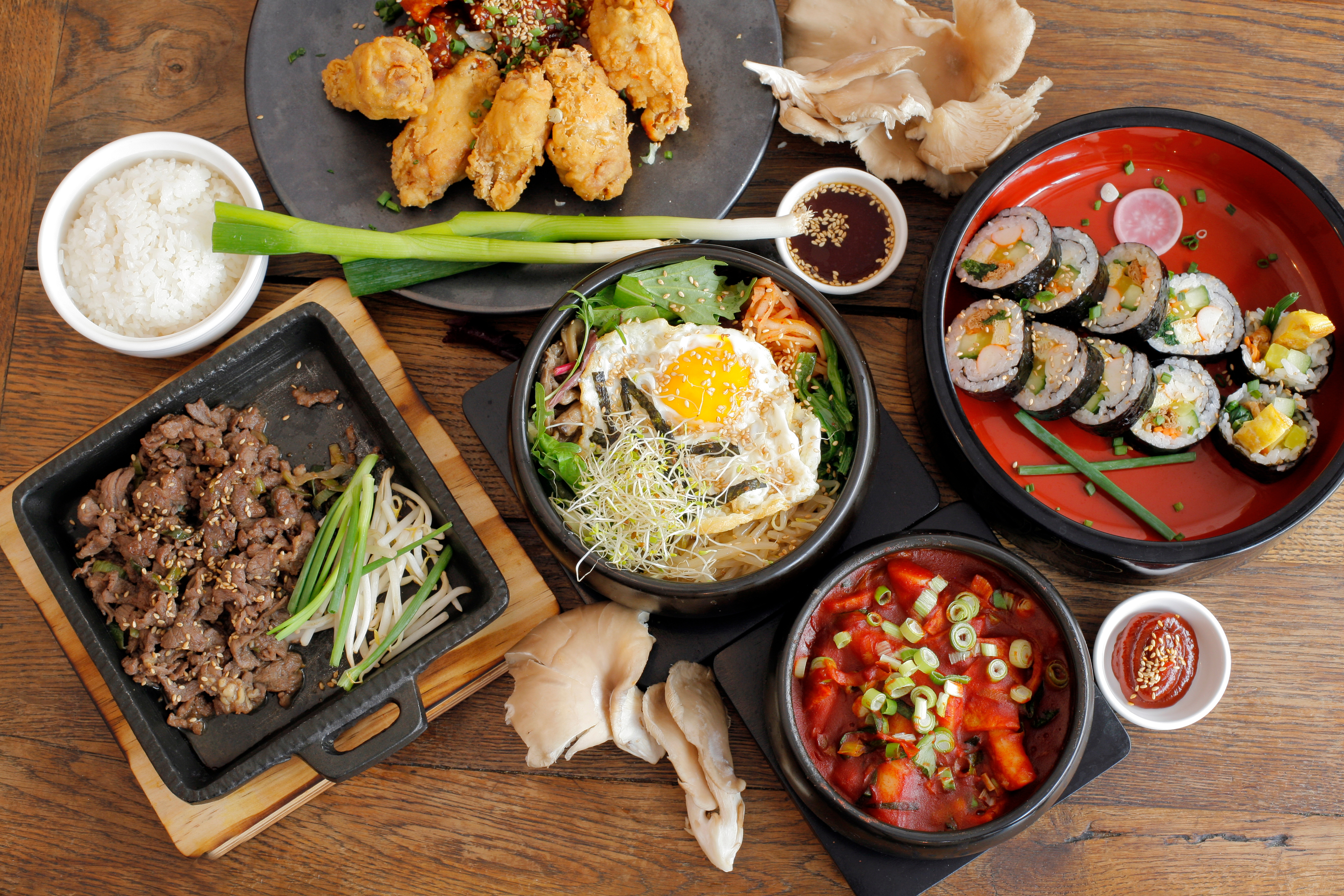 Korean food spread